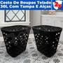 Imagem de Kit 2 Cestos De Roupa Suja 30 Litros Resistente Lavanderia Com Tampa e Alças
