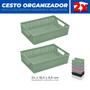 Imagem de Kit 2 Cestos Organizador Multiuso Armário Lavanderia 24x16