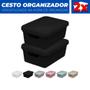 Imagem de Kit 2 Cestos Organizador Tampa Armário Gaveta Multiuso 19x13