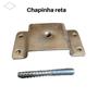 Imagem de Kit 2 Chapinha Reta + Parafuso Fixação Metal Pe Palito