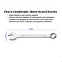 Imagem de Kit 2 Chave Combinada 18e20mm Aço Carbono Boca E Estrela
