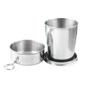 Imagem de Kit 2 Chaveiro Copo Retrátil Dobrável Aço Inox 150ml Viagem