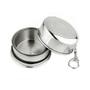 Imagem de Kit 2 Chaveiro Copo Retrátil Dobrável Aço Inox 150ml Viagem