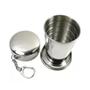 Imagem de Kit 2 Chaveiro Copo Retrátil Dobrável Aço Inox 250ml Viagem
