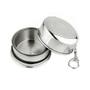 Imagem de Kit 2 Chaveiro Copo Retrátil Dobrável Aço Inox 250ml Viagem