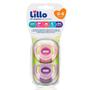 Imagem de Kit 2 Chupeta Lillo 100% Silicone Soft Comfort Tamanho 1 0 a 6 Meses Menina Rosa e Roxo Recém Nascido