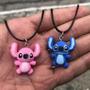 Imagem de Kit 2 Colares Disney Lilo Stitch ul E Rosa Anime Pingente