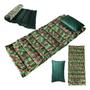 Imagem de Kit 2 Colchonete Solteiro Com Travesseiro Camping Camuflado