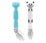 Imagem de Kit 2 Colheres Silicone Buba Azul Panda + 6 Meses