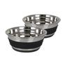 Imagem de Kit 2 Comedouro e Bebedouro M para Cachorro Com Lousa Durapet Bowl em Aço Inox