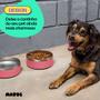 Imagem de Kit 2 Comedouros Cachorro Pet Aço Inox 946ml Madog Rosa