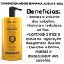 Imagem de Kit 2 Condicionador Creme AntiVolume Banana Aveia Mel para cabelos volumosos e secos NatuMaxx 1L