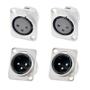 Imagem de Kit 2 conector macho e 2 femea santo angelo xlr painel sa2x