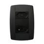 Imagem de Kit 2 Conjunto 2 Tomadas Preta Monobloco 2P+T 10A 250V 4X2