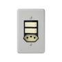 Imagem de Kit 2 Conjunto 4x2 Interruptor 1 Teclas Simples  + 1 Tecla Paralela + tomada 10A Cinza - Lorenzetti