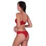 Imagem de Kit 2 Conjunto de Lingerie com Bojo Tecido Canelado- KIT 2 CONJUNTO NÁDIA PRETO E VERMELHO