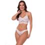 Imagem de KIT 2 Conjunto de Lingerie em Renda Transparente Sem Bojo Preto e Branco Moda de Baixo - VF13-V60