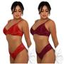 Imagem de Kit 2 Conjunto De Lingerie Feminino Moda Íntima Arco De Renda Calcinha E Sutiã Linha Noite Sem Bojo