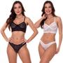 Imagem de KIT 2 Conjunto de Lingerie Transparente Sem Bojo Estilo Sedutor - VF13-V60