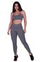 Imagem de Kit 2 Conjunto Fitness Top e Calça Legging Suplex - KIT CJ 2 TOP ANA + DEBI PRETO E CINZA