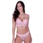 Imagem de Kit 2 Conjunto Lingerie com Bojo de Renda Elástico Luxo - KIT 2 CONJ. JÉSSICA ROSA BRANCO