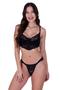 Imagem de Kit 2 Conjunto Lingerie Sutiã sem Bojo Renda - KIT 2 LETÍCIA PRETO BRANCO