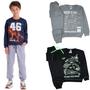 Imagem de Kit 2 Conjunto Moletom Juvenil Inverno Roupa Especial Menino