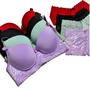 Imagem de Kit 2 Conjunto Plus Size Reforçado Sutiã com Bojo e calcinha cintura alta com renda lingerie