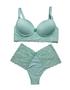 Imagem de Kit 2 Conjunto Plus Size Reforçado Sutiã com Bojo e calcinha cintura alta com renda lingerie