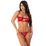 Imagem de Kit 2 Conjunto Sutiã Meia Taça Calcinha Regulável De Renda Gringa Lingerie Feminino Com Aro Luxo