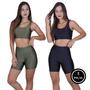 Imagem de Kit 2 Conjunto Top e Short 3D Academia Fitness- KIT 2 CONJUNTO MICHELE PRETO VERDE MUSGO