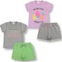 Imagem de Kit 2 Conjunto Verão Básico Infantil Juvenil Feminino Blusinha e Shorts em Algodão + Cotton Roupa Menina Tamanhos 10-14