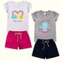Kit 2 Conjunto Verão Infantil Feminino Blusinha e Shorts em Algodão + Cotton Roupa Menina Estampas Divertidas Tamanhos 04 06 08 - LUMARI KIDS Imagem de Kit 2 Conjunto Verão Infantil Feminino Blusinha e Shorts em Algodão + Cotton Roupa Menina Estampas Divertidas Tamanhos 04 06 08