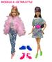 Imagem de Kit 2 conjuntos Barbie Roupas + 2 pares de sapato Salto Reto