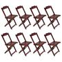 Imagem de Kit 2 Conjuntos de Mesa com 4 Cadeiras de Madeira Dobravel 70x70 Qualidade Móveis Guara - Imbuia