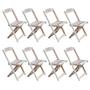 Imagem de Kit 2 Conjuntos de Mesa com 4 Cadeiras de Madeira Dobravel 70x70 sem Pintura/crua