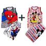 Imagem de Kit 2 conjuntos personagem Homem Aranha/Mickey  -  Regatas +  Shorts com elástico  de Natal e Ano Novo Roupa Infantil Menino