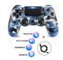 Imagem de Kit 2 Controles Sem Fio Compativel Ps 4 Pc Gamer Joystick Manete Camuflado Doubleshock