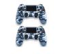 Imagem de Kit 2 Controles Sem Fio Compativel Ps 4 Pc Gamer Joystick Manete Camuflado Doubleshock