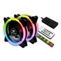 Imagem de Kit 2 Cooler Fan C3Tech, LED Duplo, 120mm, Preto - F7-L600RGB