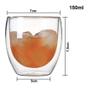 Imagem de Kit 2 Copo Duo De Vidro 150ml Camada Dupla Parede Suco Chá Café Americano Shot Termico Jogo Drinks 