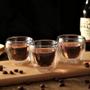 Imagem de Kit 2 Copo Duo De Vidro 150ml Camada Dupla Parede Suco Chá Café Americano Shot Termico Jogo Drinks 