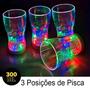 Imagem de Kit 2 Copos Acrílico Luz Led 3 Posições de Pisca 300 ml - Show Festa Balada Casamento Carnaval Bar Decoração