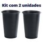 Imagem de Kit 2 copos de tereré alumínio preto 350ml nosso tererê