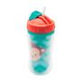 Imagem de Kit 2 copos de transição infantil buba parede dupla animal fun antivazamento com canudo retrátil silicone