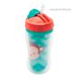Imagem de Kit 2 copos de transição infantil buba parede dupla animal fun antivazamento com canudo retrátil silicone