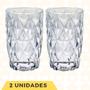 Imagem de Kit 2 Copos Diamante Resistente De Vidro 370 ML Transparentes