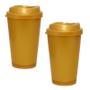 Imagem de Kit 2 Copos Mug Dourado 320Ml Plástico Premium