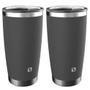 Imagem de Kit 2 Copos Térmicos de Cerveja Parede Dupla Inox com Tampa 500ml Everest Soprano Cinza