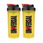 Imagem de Kit 2 Coqueteleira Shakeira Universal Amarela 600ml Academia Treino Musculação Shake Exclusiva